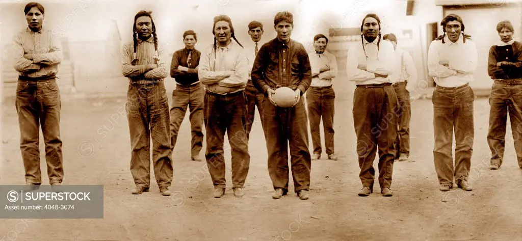 Football, Sioux Native American football team, circa 1910s.