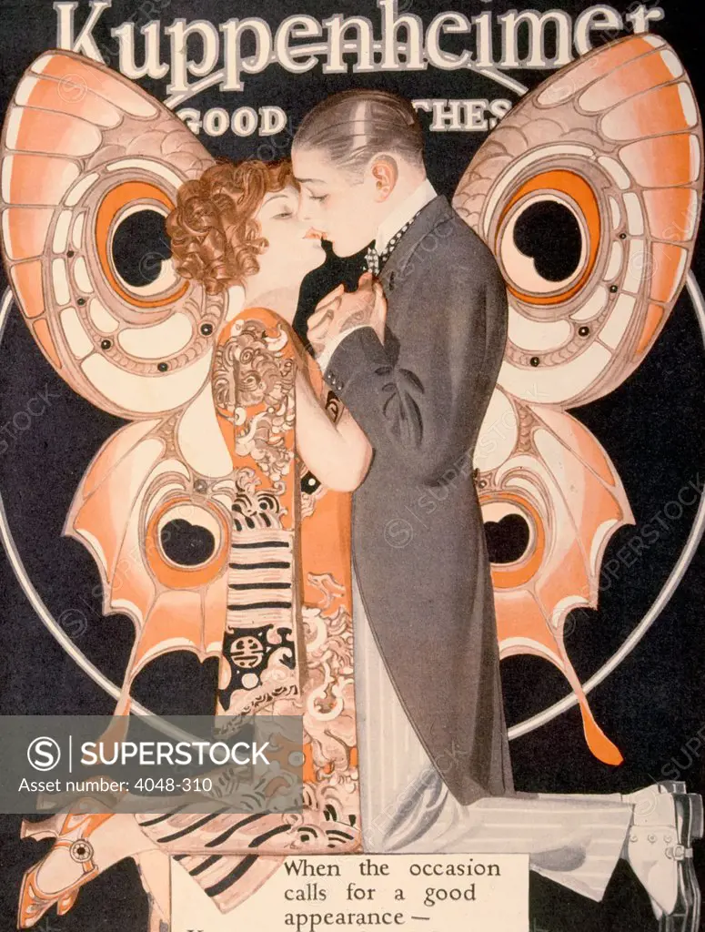 Advertisement for Kuppenheimer Clothing, 1924. Text reads: 'When the occasion calls for a good appearance - Kuppenheimer Good Clothes.' Photo: Courtesy Everett Collection