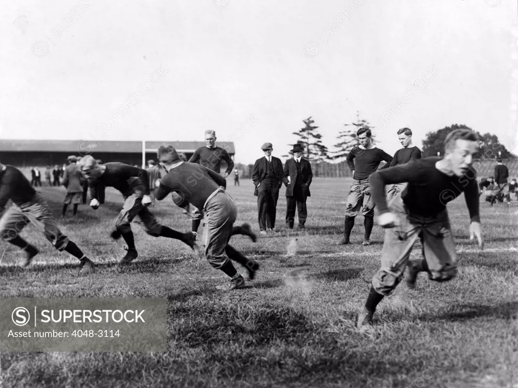 Football, Yale football team practice, circa 1908-15