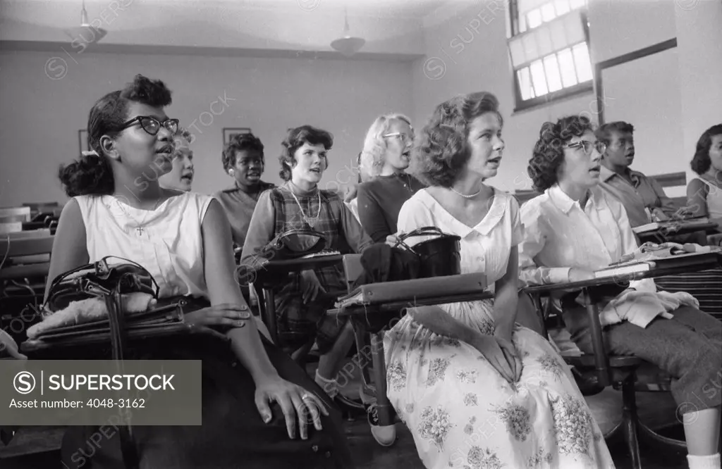 Integrated classroom at Anacostia High School, Washington DC, photograph by Warren K. Leffler, September 10, 1957.