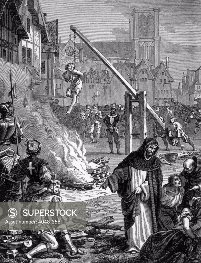 Torture of Huguenots in France after the revocation of the Edict of Nantes, 1685.