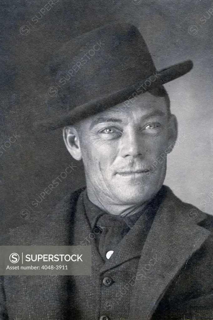 Wild West. Jesse Linsley, a member of the Wild Bunch gang, 1902
