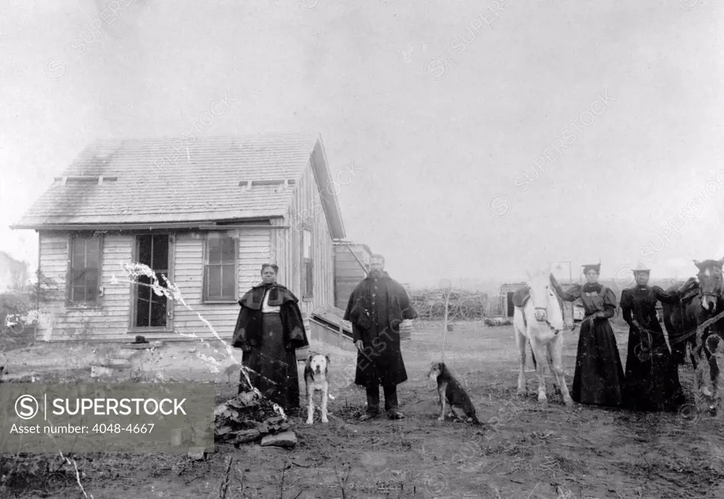 Nicodemus, Kansas. A colony of free African Americans. Homesteaders ca. 1880-1890s