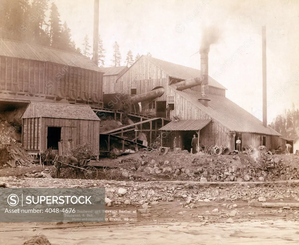 Deadwood and Delaware Smelter at Deadwood, South Dakota. photo by John C. Grabill, 1890