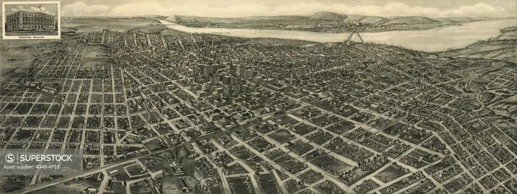 Tulsa. The City of Tulsa, Oklahoma. Lithograph, 1918