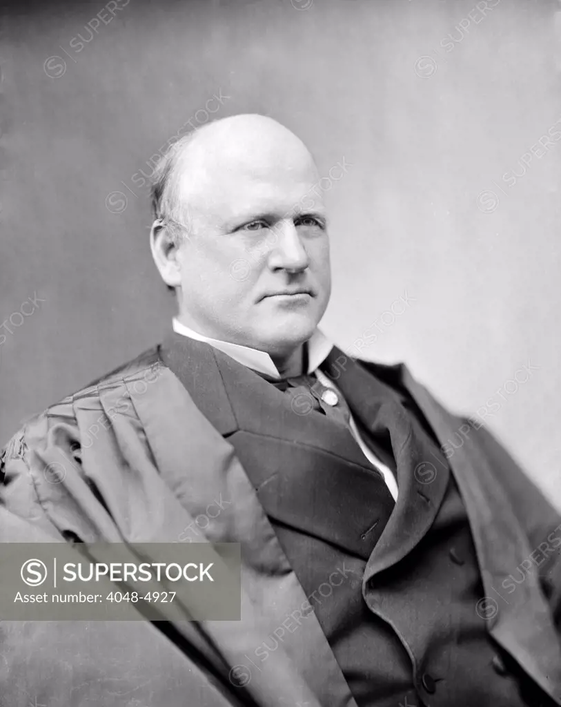 Judge John Marshall Harlan, Justice of the Supreme Court. He was the lone dissenter to the decision of Plessy v. Ferguson, which upheld he constitutionality of racial segregation. ca. 1865-1880