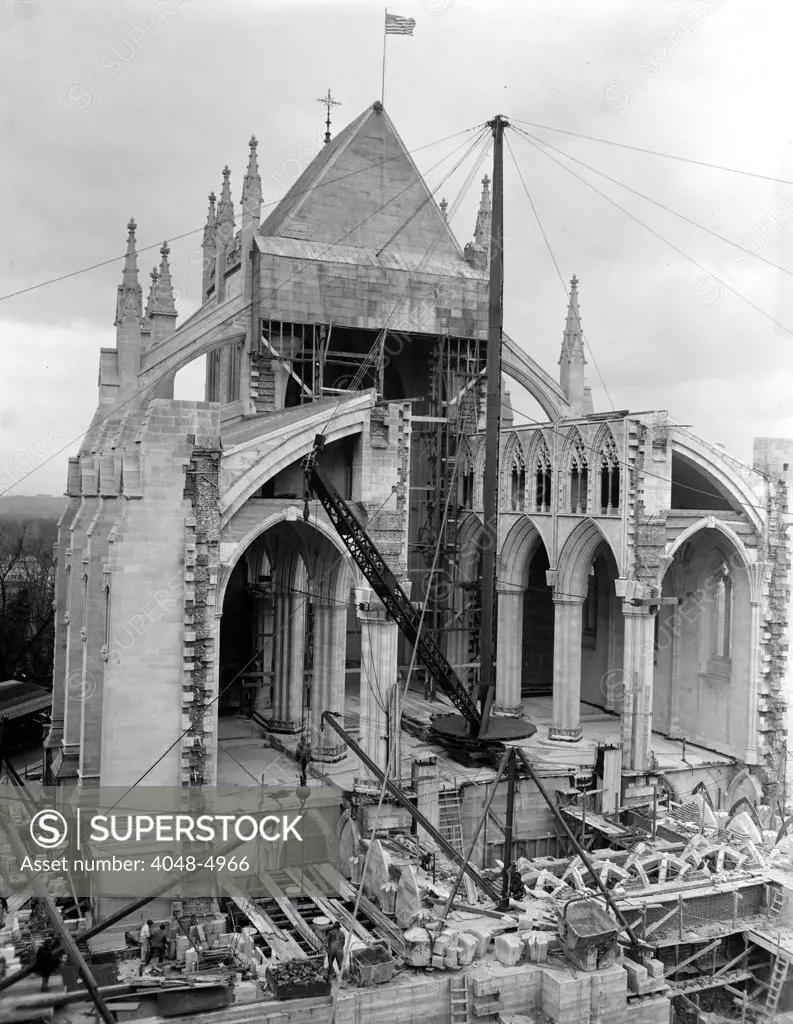 Washington Cathedral under construction. Washington, DC. 1925