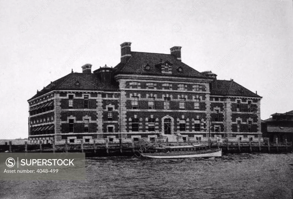 Ellis Island New Hospital Building, c. 1902.