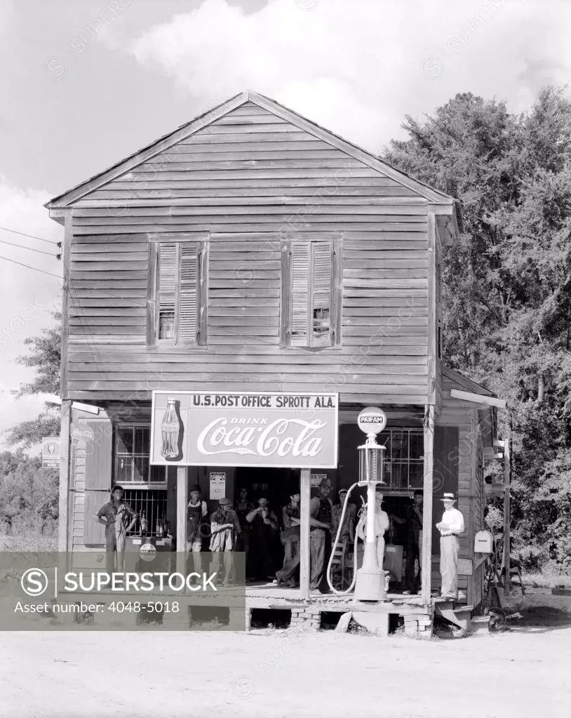 Crossroads General Store and Post Office, Sprott Alabama. Published in the book, 'Let Us Now Praise Famous Men'. photograph by Walker Evans, 1936.