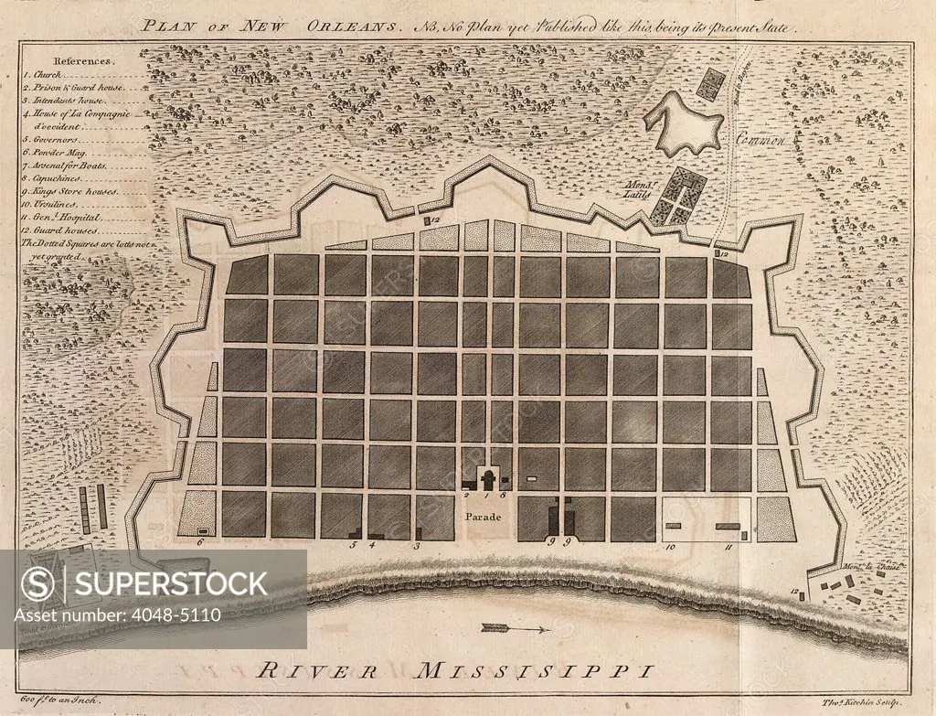 Plan of New Orleans, 1770