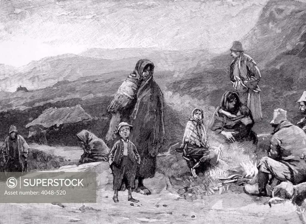 Irish peasants starving during the Potato Famine (1845-1849), 1846.