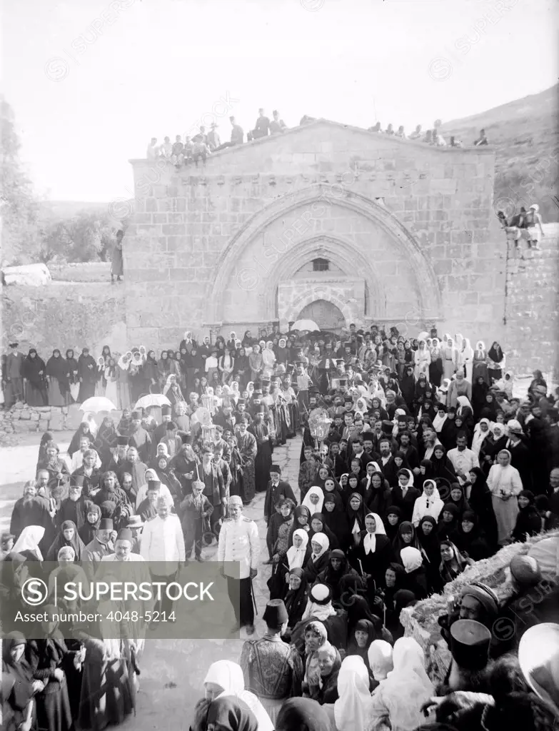 The tomb of Virgin Mary, Jerusalem, Israel, circa early 1900s.