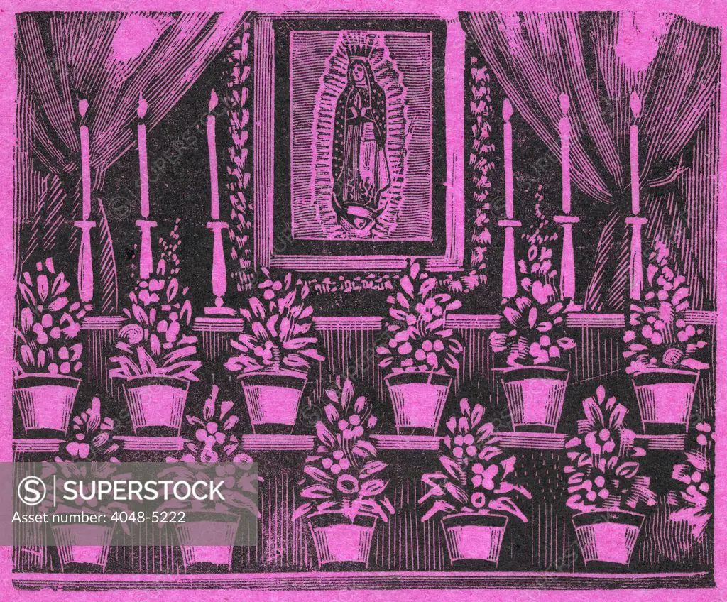 Altar of The Virgin of Guadalupe, by Antonio Vanegas Arroyo, circa 1910.