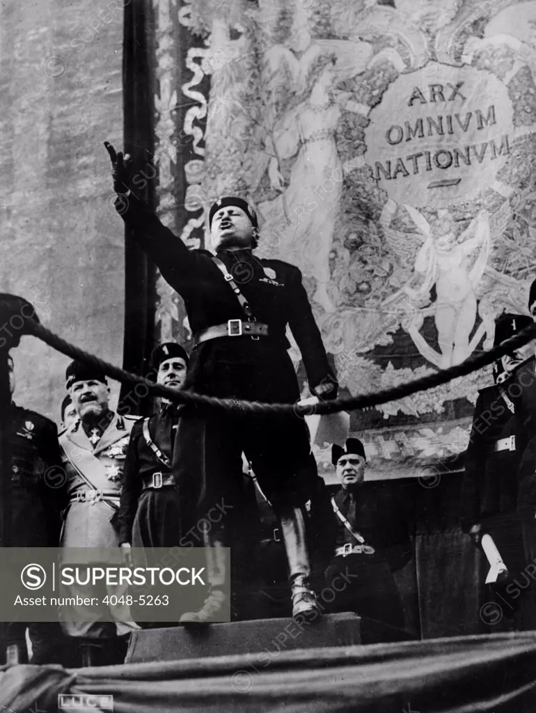 Italian fascist leader Benito Mussolini, circa early 1940s.
