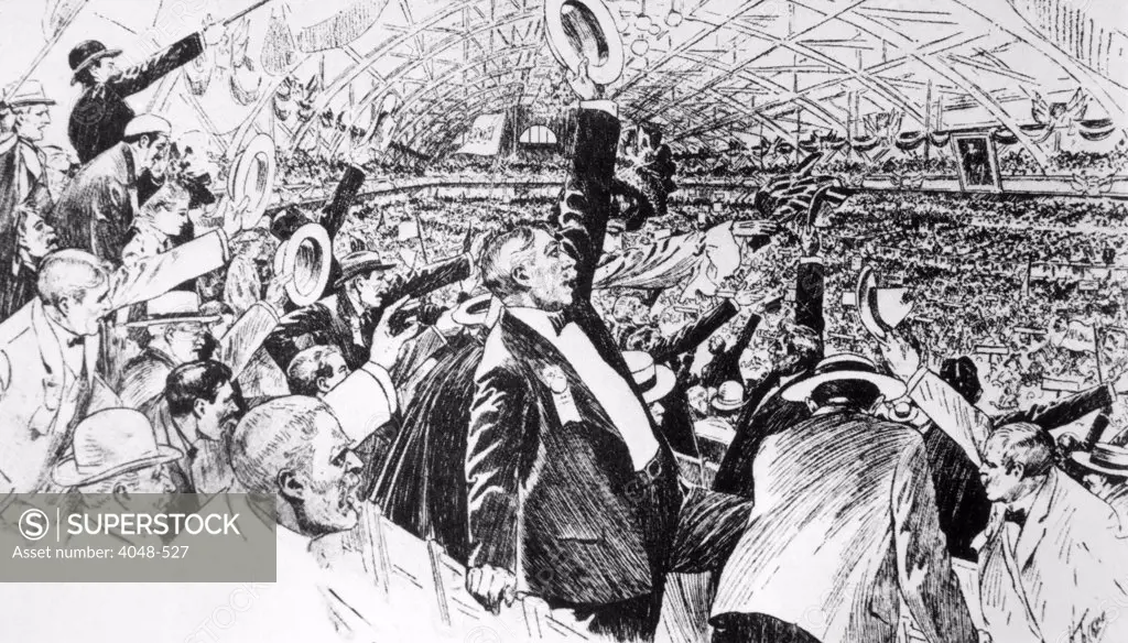 The Republican national convention nominates president Theodore Roosevelt as its presidential candidate by acclamation, 1904