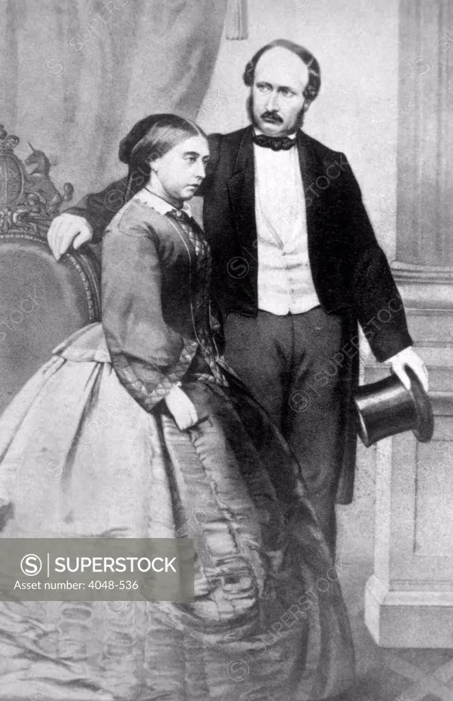 Queen Victoria (1819-1901) and Prince Albert (1819-1861). Queen Victoria  ruled Great Britain from 1837-1901. Picture: 1840.