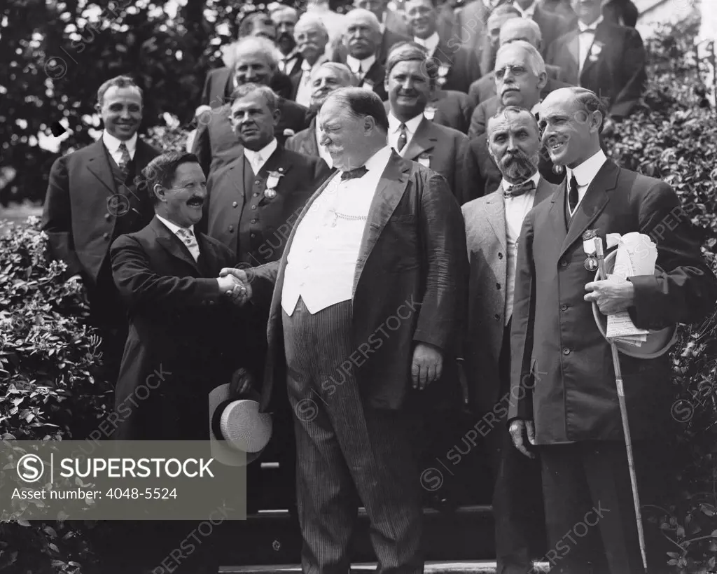 William Howard Taft (1857-1930) receives news of his nomination as the Republican Presidential candidate in 1908.