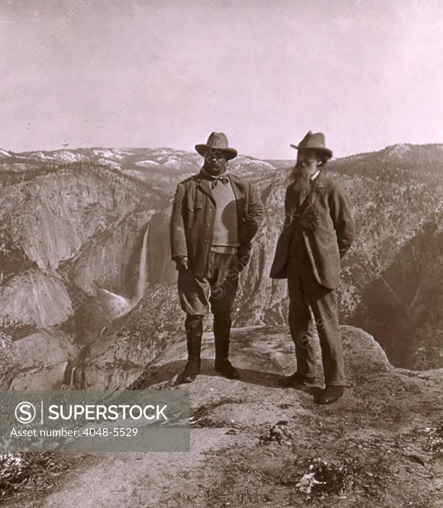 John Muir advocated conservation programs adopted by President Theodore Roosevelt, who in 1903 accompanied Muir on a camping trip to the Yosemite region. In 1908 the government established the Muir Woods National Monument in Marin County, California.