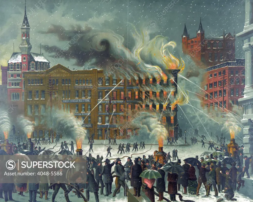The New-York World Building fire, Printing-House Square, New York City, Nov 15, 1860