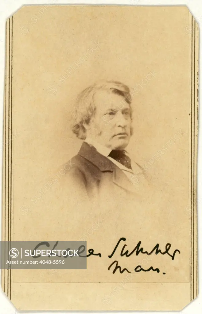 Senator Charles Sumner, carte de visite by Alexander Gardner, signed by Sumner ca. 1862 - 1865. Mathhew Brady Studio