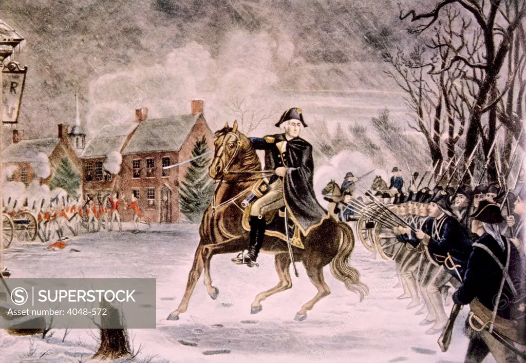 The Battle of Trenton, General George Washington on horseback, December 25, 1776