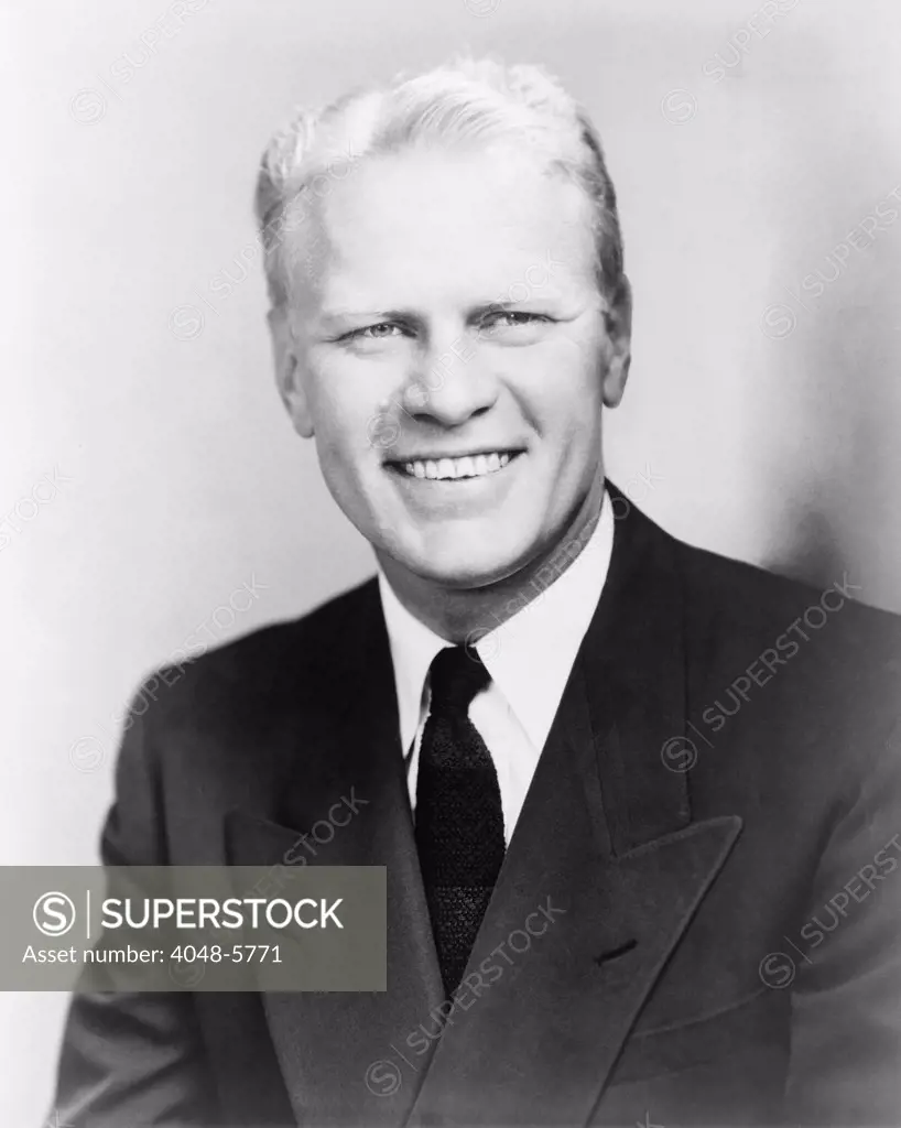 Gerald R. Ford, (1913-2006), as a young Congressman from Michigan. He was first elected in 1948 and served in Congress his 1974 assumption of the Vice Presidency to replace disgraced Nixon VP, Spiro Agnew. 1954 Congressional Portrait.