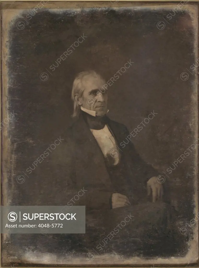 James Knox Polk, (1795-1849), 11th President of the United States. Daguerreotype portrait by Mathew Brady.