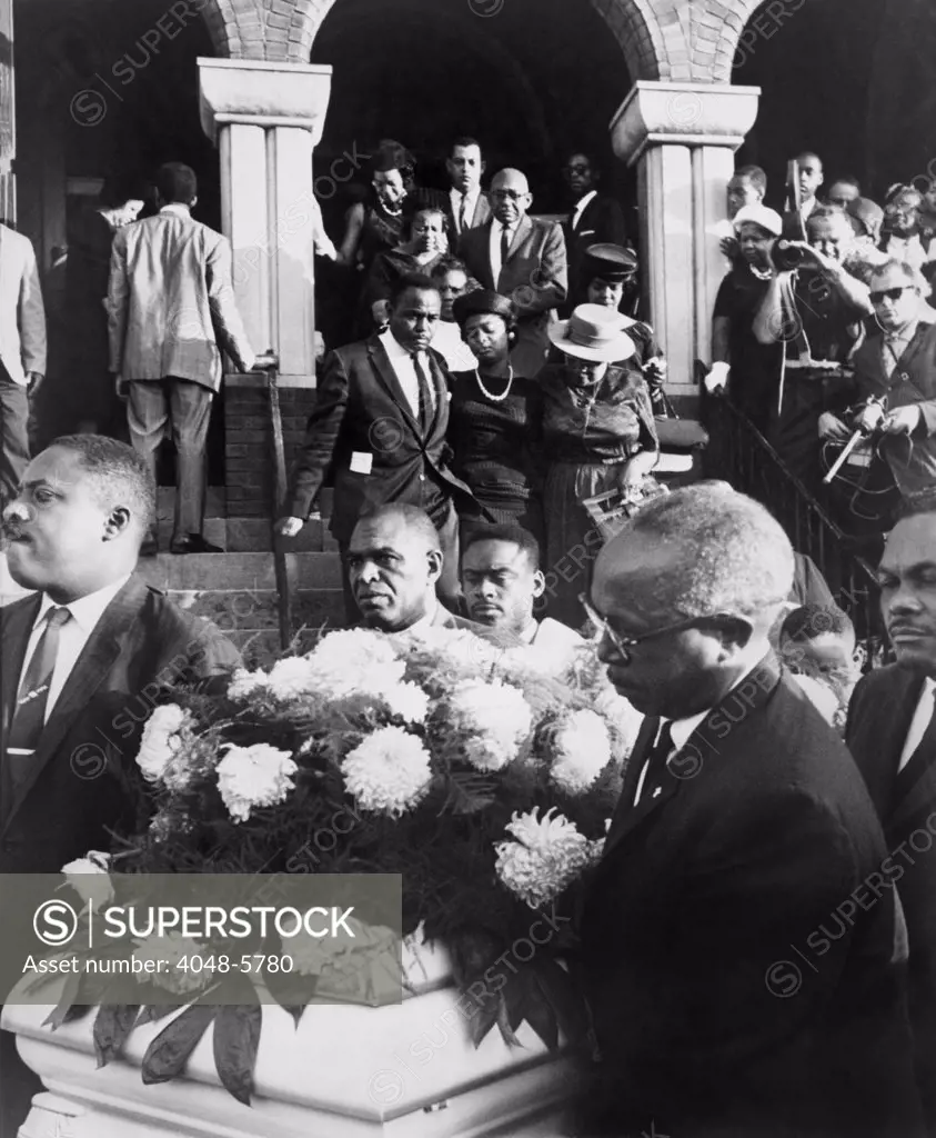 Mourning family of one of the four African American girls killed in the 16th Street Baptist Church bombing on September 15, 1963. Ku Klux Klan members were responsible for the bombing.