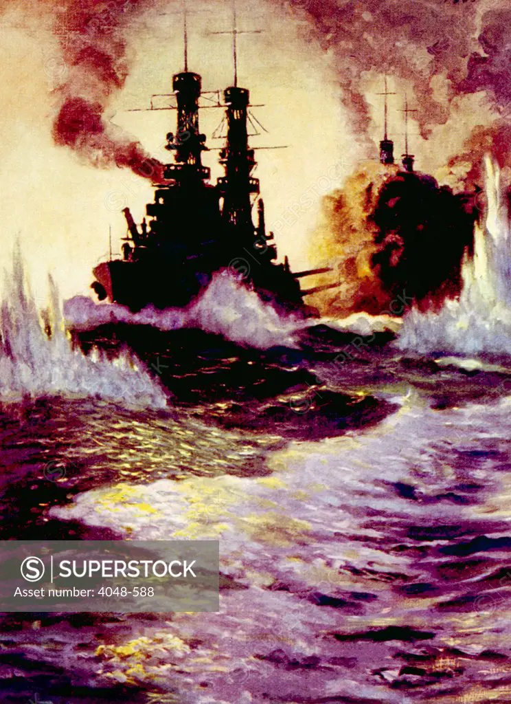 The Spanish American War, U.S. battleships in action, 1898