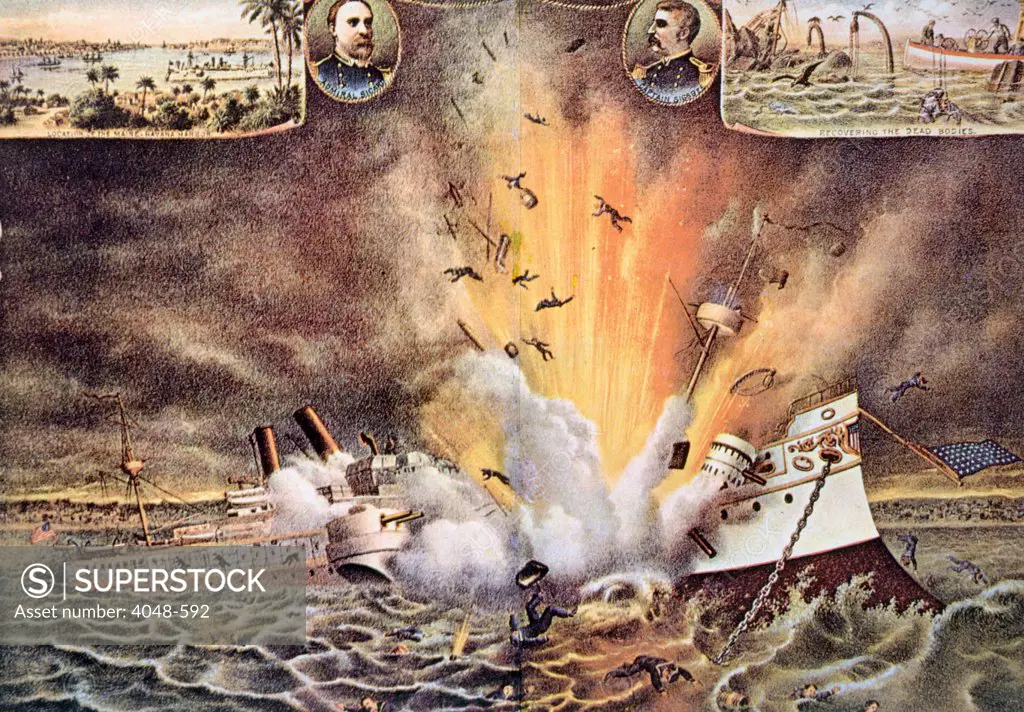 The Spanish American War, the destruction of the battleship Maine in Havana harbor, February 15, 1898