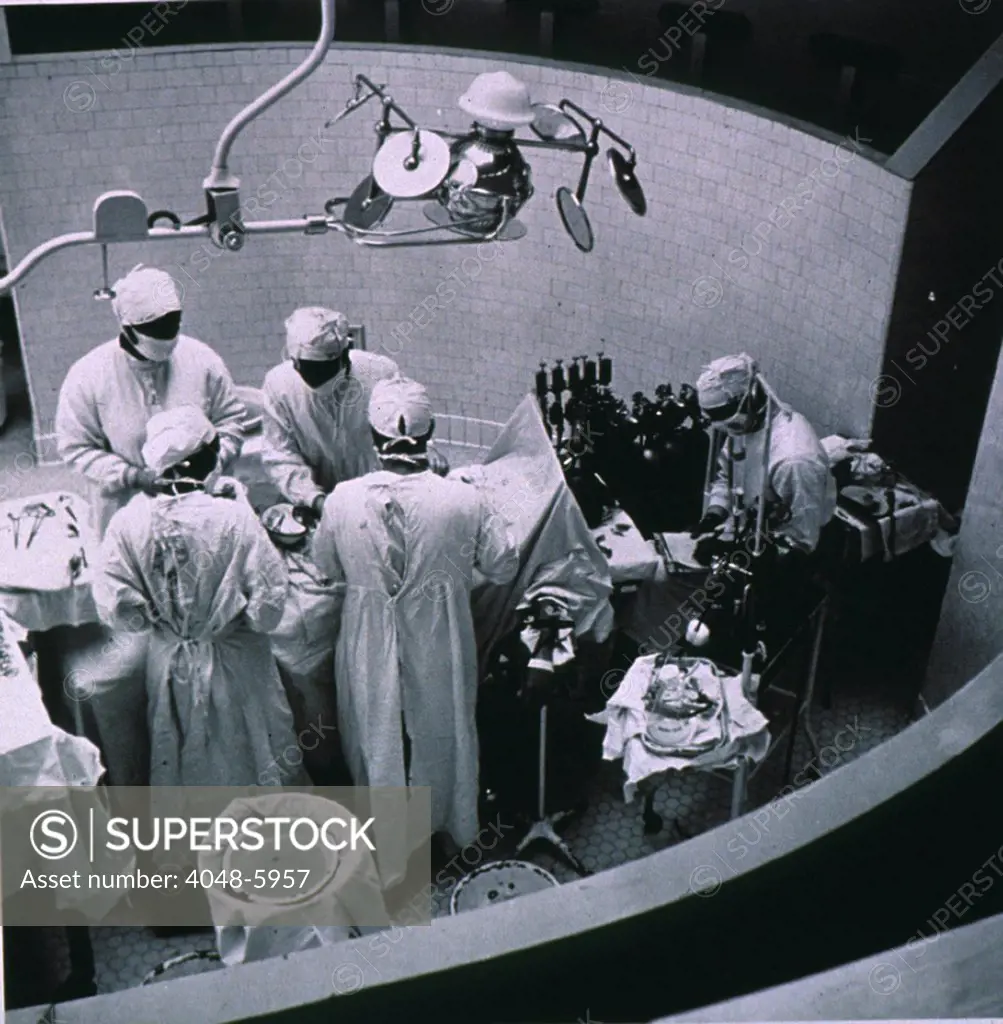 Heart surgery performed in the 1950s.