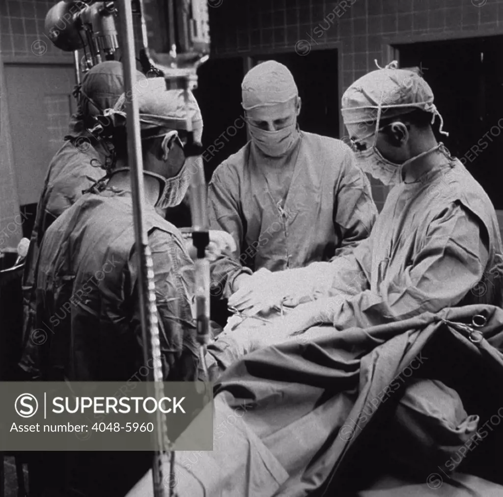Open-heart surgery at the National Institute of Health, 1955.