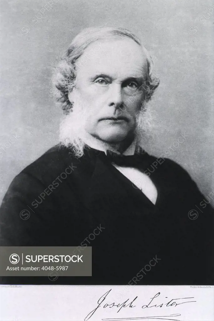 Joseph Lister, (1827-1912), British surgeon and medical scientist who was the founder of antiseptic surgery. Ca. 1890.