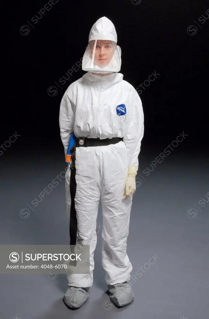 Personal protective equipment, or 'PPE' is specialized clothing or equipment, worn by an employee for protection against infectious materials. PPE includes a Tyvek® suit, double gloves, and powered air purifying respirator. 2008.