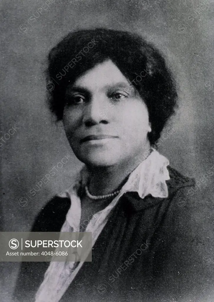 Adah B. Thoms (1870-1943), African American registered nurse who co-founded the National Association of Colored Nurses (with Martha Franklin) in 1912. The organization campaigned for integration of black nurses in hospitals, in nursing education, and in the U.S. military. Print from PATHFINDERS, A HISTORY OF THE PROGRESS OF COLORED GRADUATE NUYRSES, 1927.
