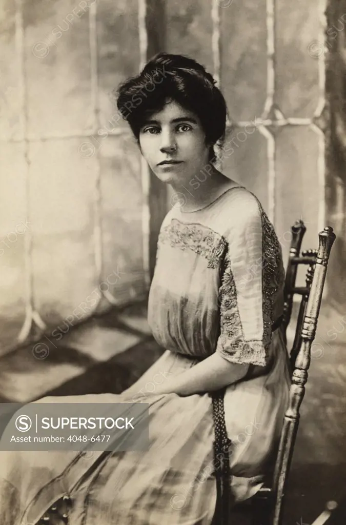 Alice Paul (1885-1977), protested with British women's suffrage advocates before becoming chairman of the Congressional Committee of the militant National American Woman Suffrage Association in 1913. In 1917 it merged with the Womans Party to form the National Womans Party