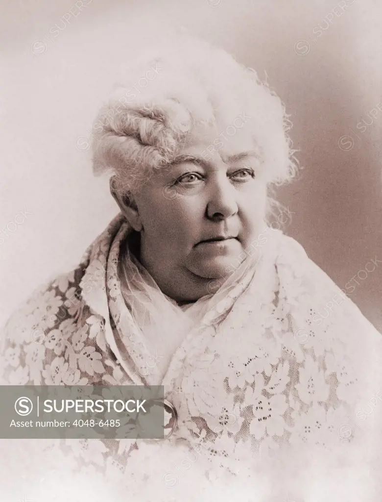 Elizabeth Cady Stanton (1815-1902), important leader of the 19th century women's rights movement in the United States. Portrait ca. 1890.