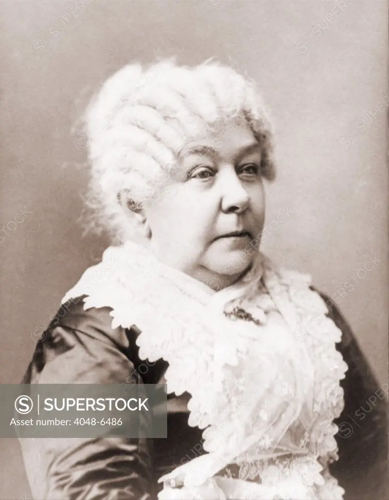 Elizabeth Cady Stanton (1815-1902), important leader of the 19th century women's rights movement in the United States. Portrait ca. 1890.