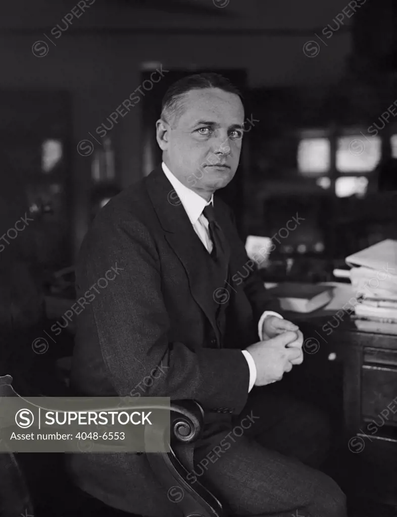 William 'Wild Bill' Donovan (1883-1959), as an Assistant Attorney General under A. Mitchell Palmer. He developed his 'spying' portfolio in the 1920s and 1930s, a lead the OSS (Office of Strategic Services) during the Second World War.