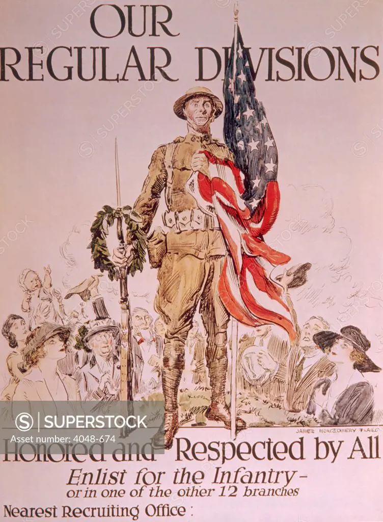 World War I American recruiting poster by James Montgoemry Flagg, 1918