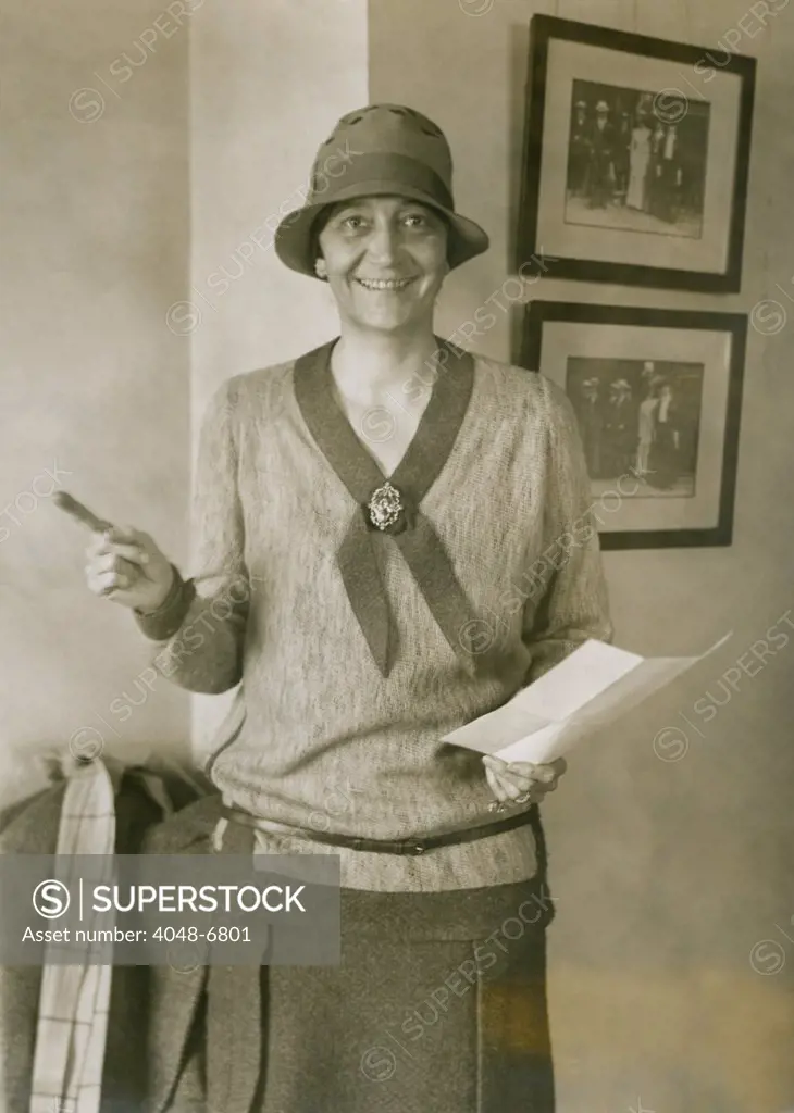 Mrs. Ruth Hanna McCormick (1880-1944), was active in women suffrage movement and in 1928 she was elected to the U.S. House of Representatives. 1927 photo.