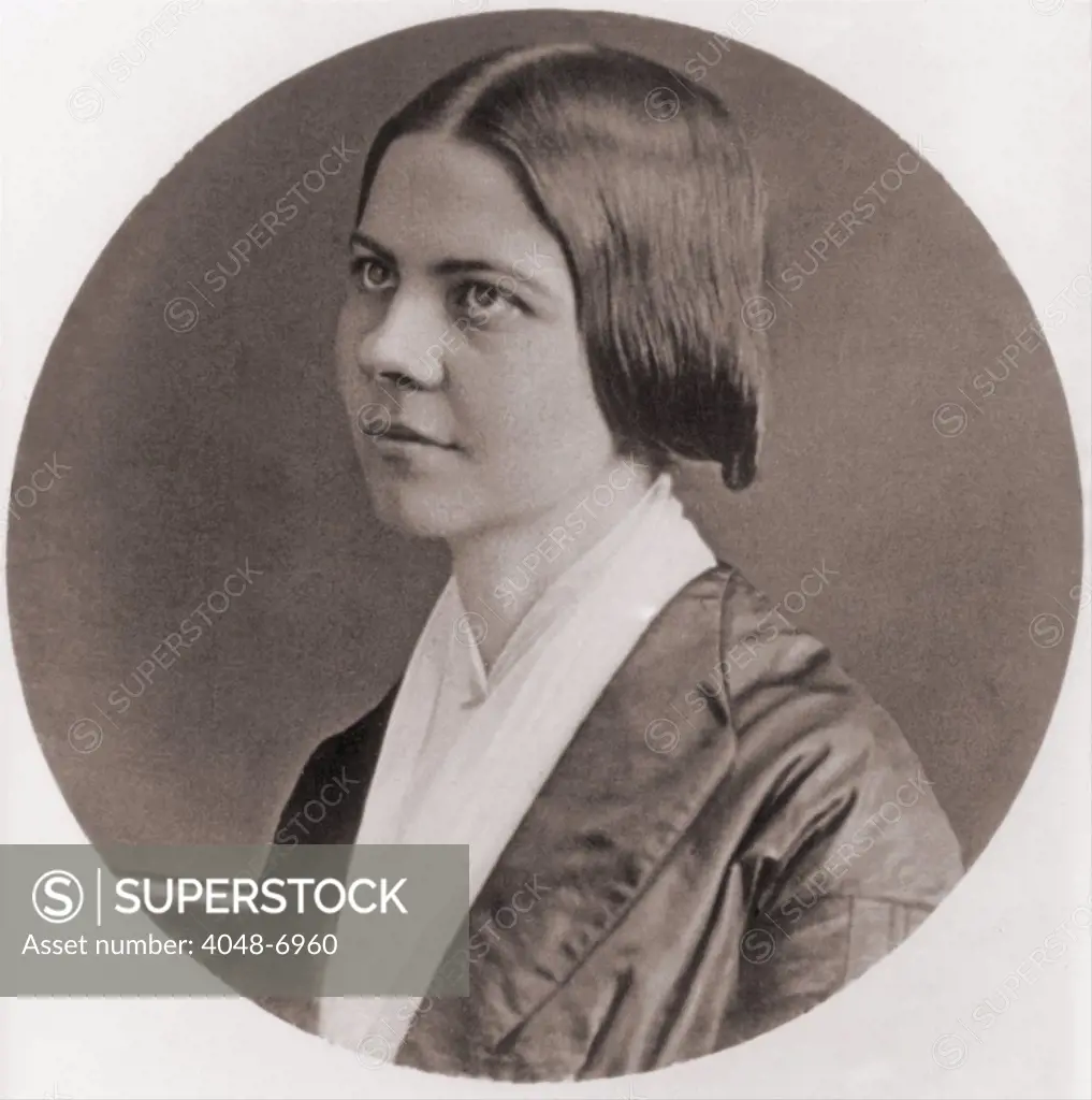 Lucy Stone, (1818-1893), American abolitionist and women's rights activist, as a young woman. Daguerreotype, ca. 1850.