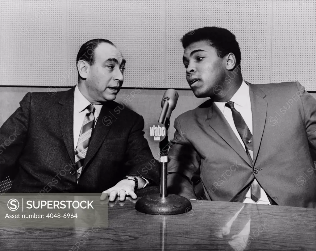 Muhammed Ali and Howard Cosell on 'Speaking of everything with Howard Cosell' on WABC radio in 1965.