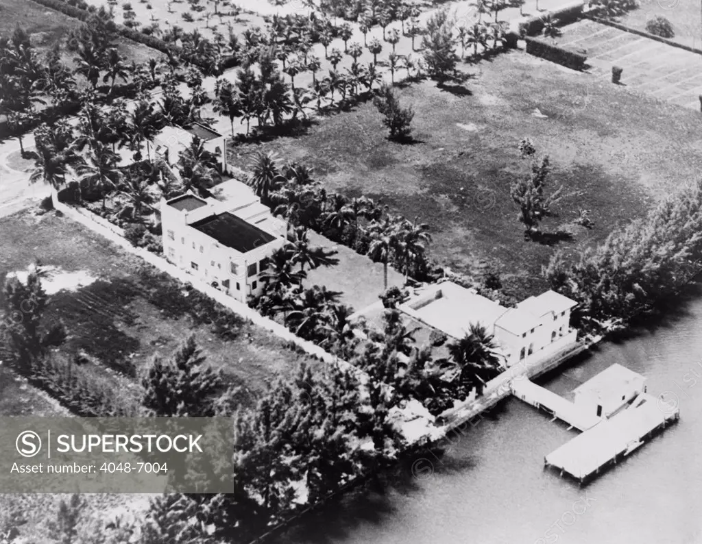 Al Capone's luxurious Florida estate was cited as evidence of his extravagant life style during his 1931 tax evasion trial.