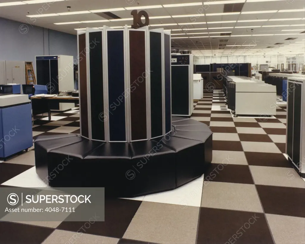 The first Cray-1 super computer was installed at Los Alamos National Laboratory (LANL) in 1976 for a six-month trial. Photo shows a Cray-1 computer in use at LANL in 1982.