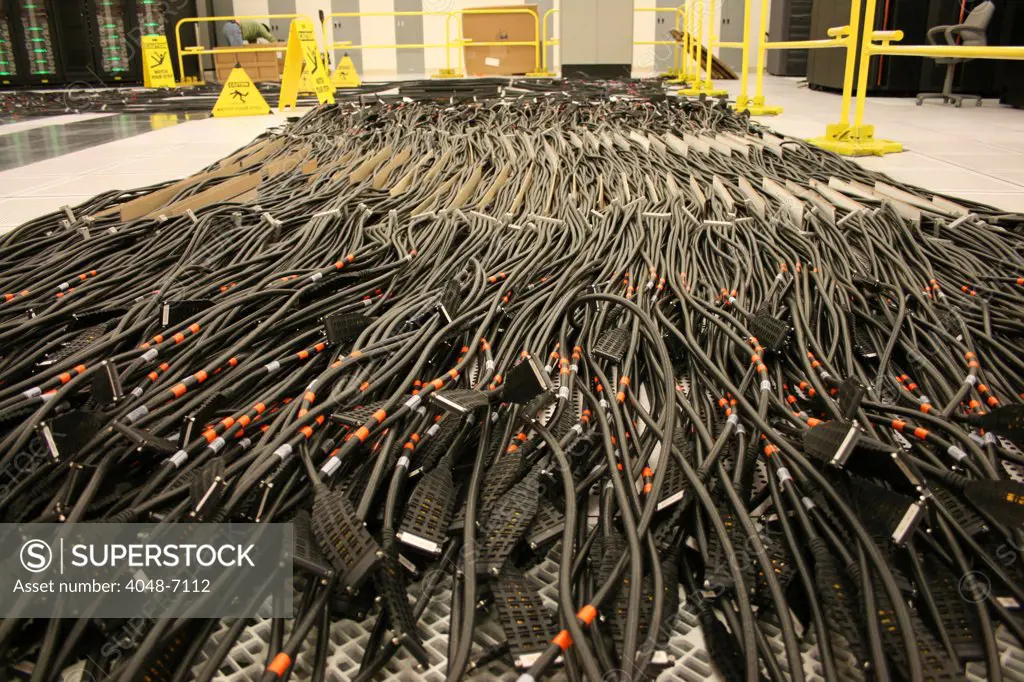 Rivers of cables for the Dawn supercomputer at the at Lawrence Livermore National Laboratory. 2009.