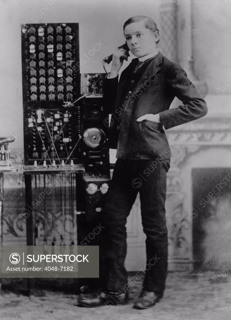 Less than ten years after Alexander Graham Bell's 1876 demonstration of the telephone, this young man worked as a long distance operator for the American Telephone and Telegraph Company in Marietta, Georgia. 1885