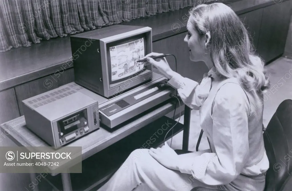 Matsushita Computer Cassette-TV and home computer system used a touch screen interface and a tape cassette drive. Ca. 1980.