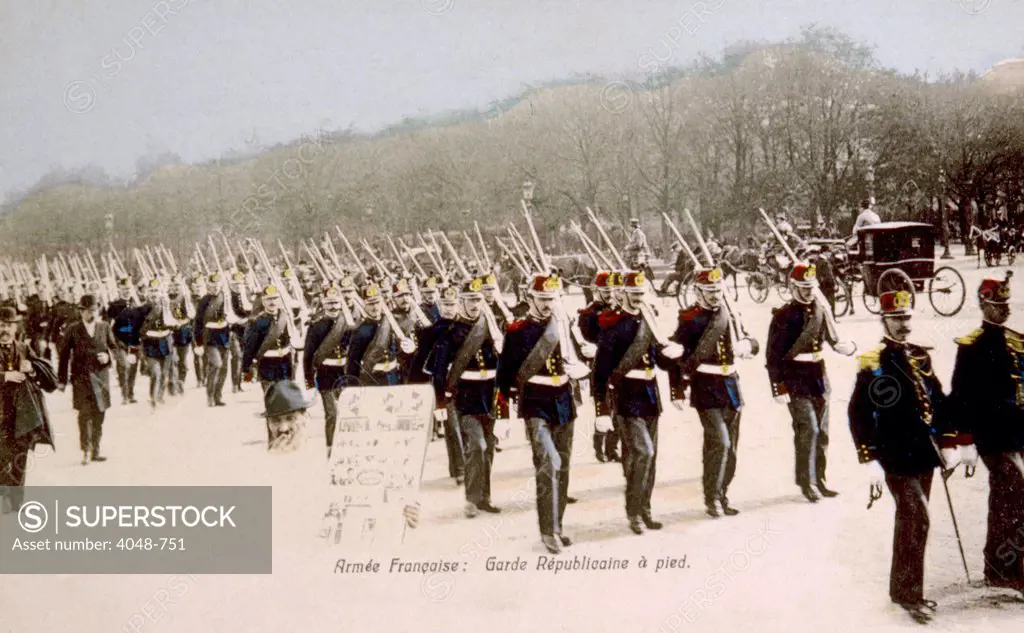 World War I, French Republican Guard troops, ca. 1914