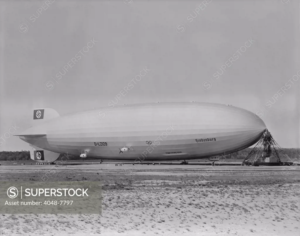German airship HINDENBURG moored at Lakehurst New Jersey. Ca. 1933-1937 15-1418M